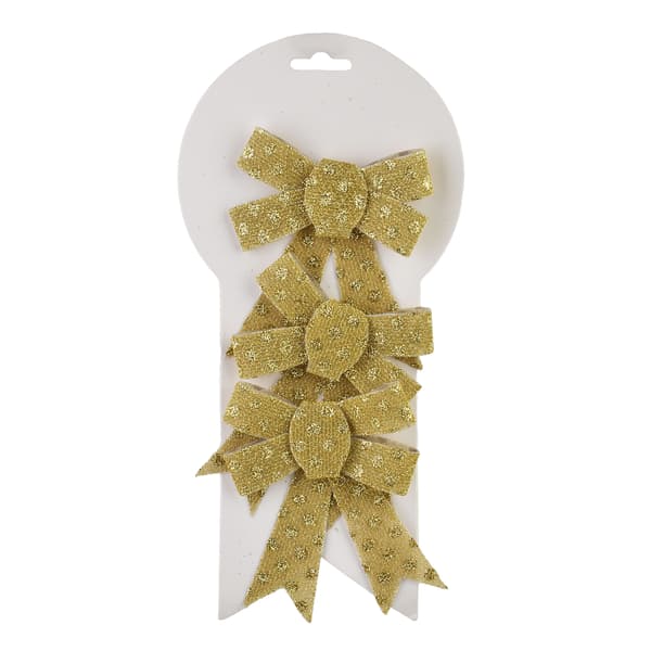 Julrosetter polyester SANTA LILA 9,5x12 cm guld 3-pack