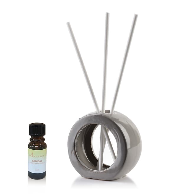 Keramisk doftdiffusor AROMATIQUE NA 8 x 4 x 7,5 cm Vit 1 set