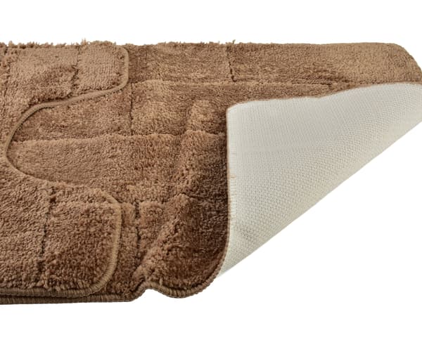 Badrumsmatta Polyester ZAC Komplet 50x37 50x80 brun 2-pack