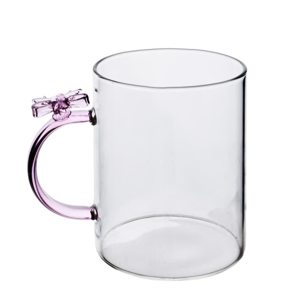 Glasmugg Peter Ribbon 8x11,5x10 Rosa 1pc