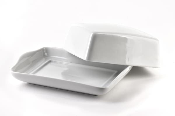 Porcelæn Smørskål Basic 16,5x12x5,5 Hvid 1pc