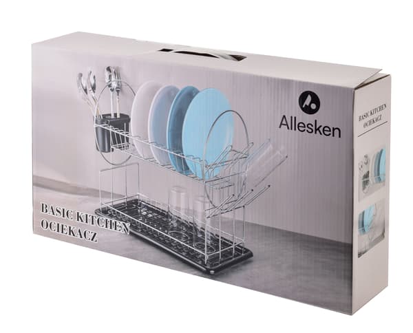 Metallinen astiankuivausteline Basic Kitchen BASIC KITCHEN 51x23.5x36.5cm kromi 1 kpl