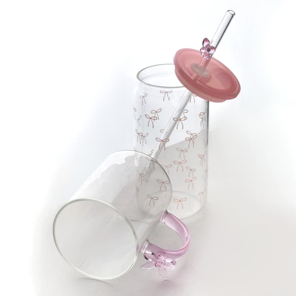 Glasmugg Peter Ribbon 8x11,5x10 Rosa 1pc