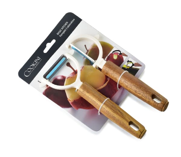 Grönsaksskalare COOKINI BASIC KITCHEN 19x8x2 cm + 20x4x2 cm Silver 2-pack