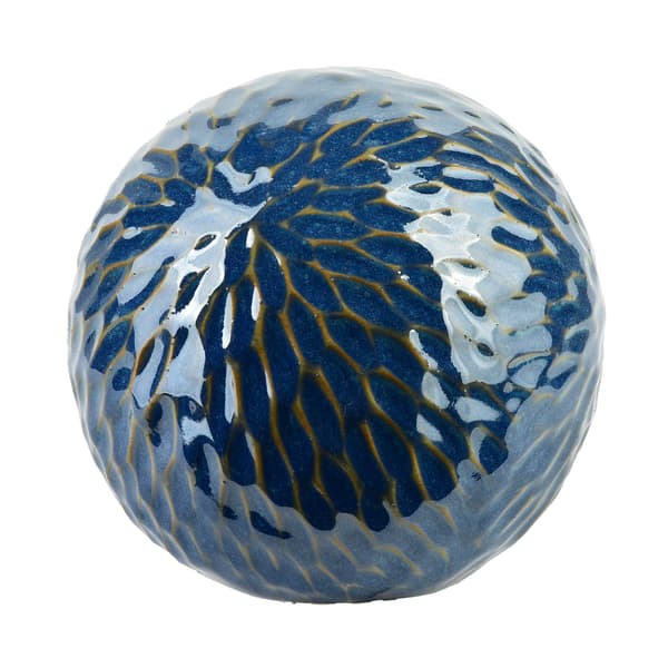 Keramisk dekorationskula Mondex Saggio Pattern 10 cm blå 1pc