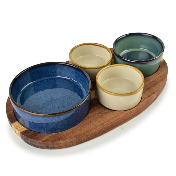Serveringsbräda i Akaciaträ Allesken Modern Kitchen 28x16 cm Granitgrå 1 Set