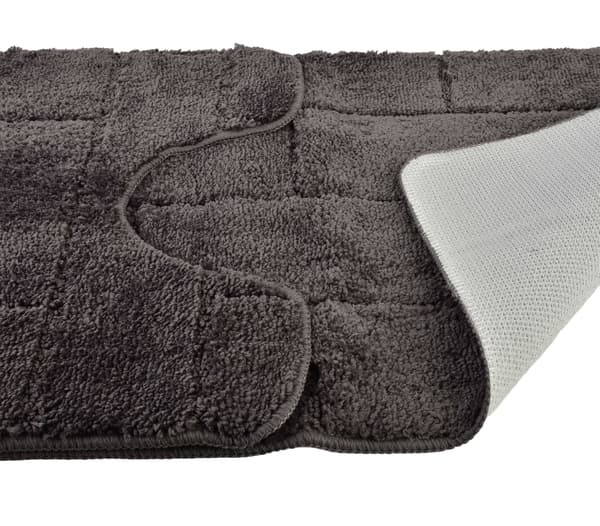 Polyester Badrumsmatta Zac Komplet 50x37 50x80 Mörkgrå 2pc