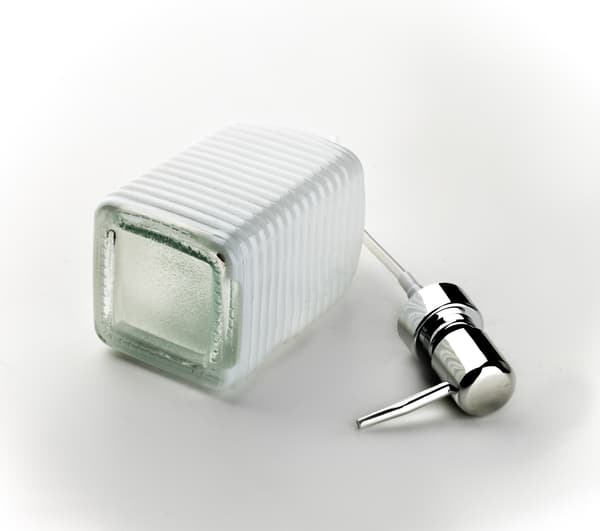 Glas sæbedispenser BATHLAB KYLE 7,8x7,8x19 cm Hvid 1 stk.