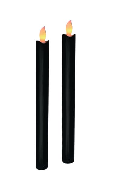 Led-stearinlys Idalia 2x24,5 sort 2 stk