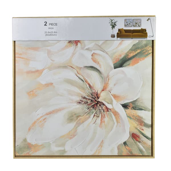 Canvas Tavla Inga 60x60 Vit 2-Pack