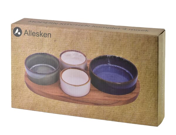 Serveringsbräda i Akaciaträ Allesken Modern Kitchen 28x16 cm Granitgrå 1 Set