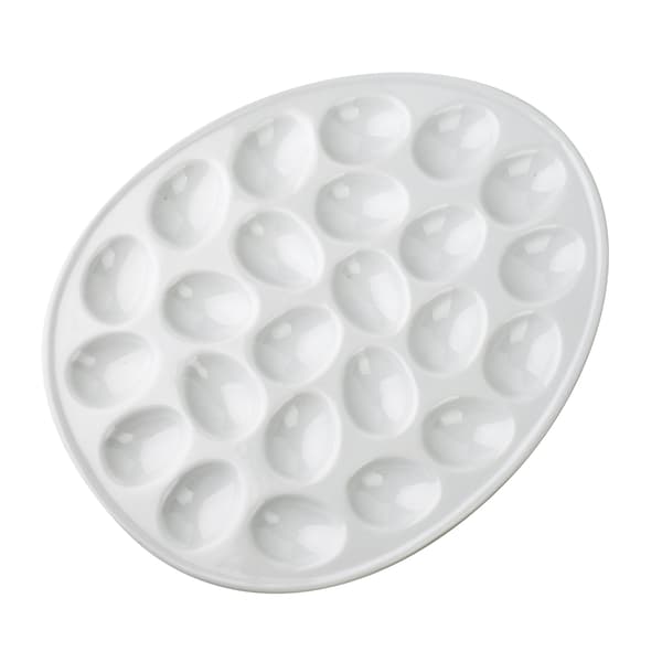 Porcelæn Æggefad Mondex Basic 35x28 Hvid 1stk