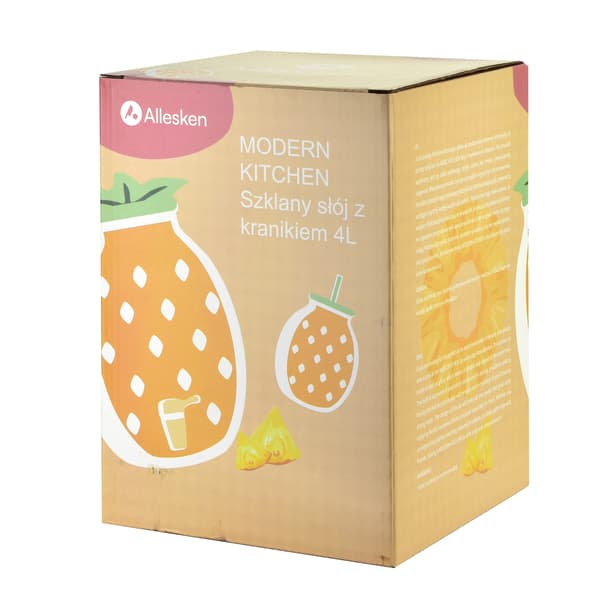 Glasbehållare med kran 4 l transparent 4-pack