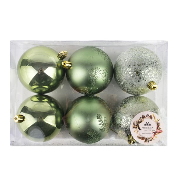 Julekugler SANTA LILA 8cm 6stk