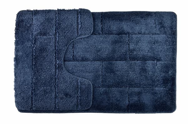 Polyester badeværelsesmåtte ZAC 48x78 cm marineblå 2-pak