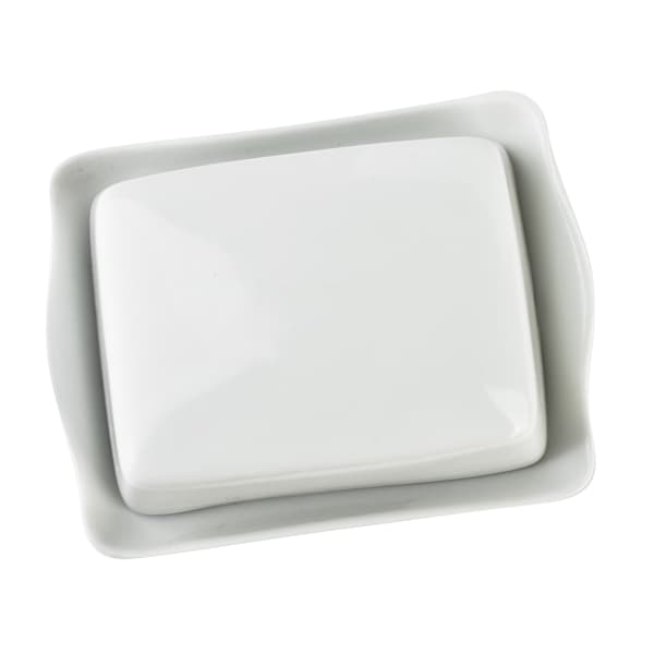Porcelæn Smørskål Basic 16,5x12x5,5 Hvid 1pc