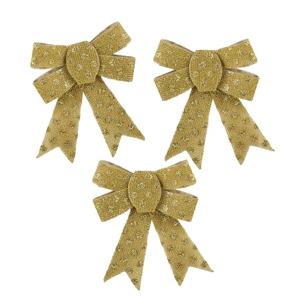 Julrosetter polyester SANTA LILA 9,5x12 cm guld 3-pack