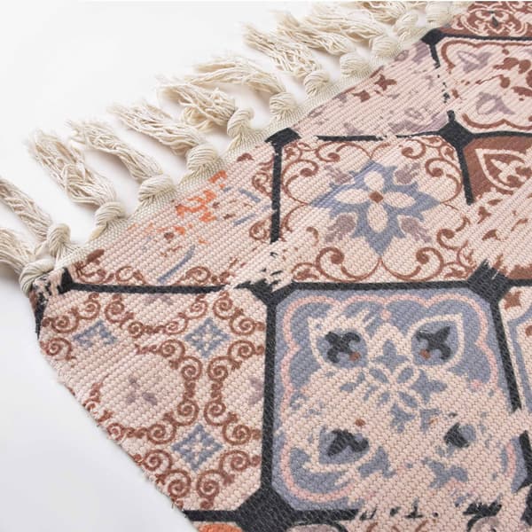 puuvilla polyesterimatto Orient 90x60 ruskea vihreä 1kpl