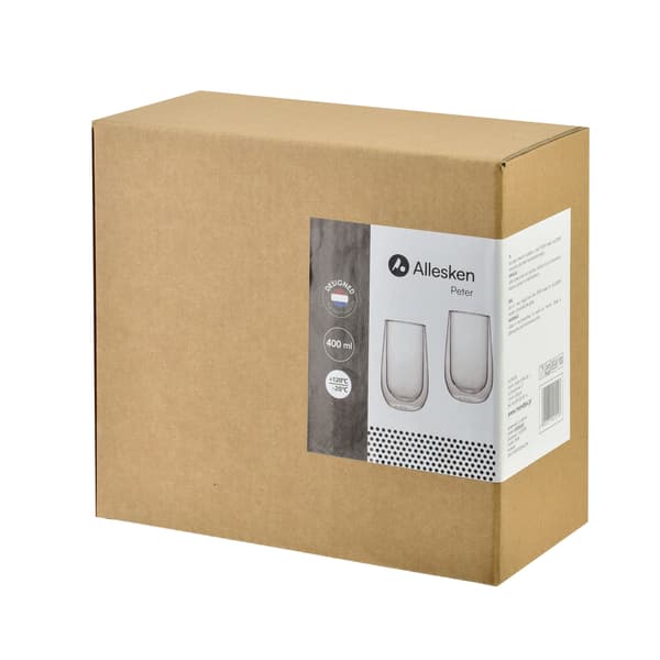 Borosilikatglas Mondex Peter 400ml Klar 2-pack