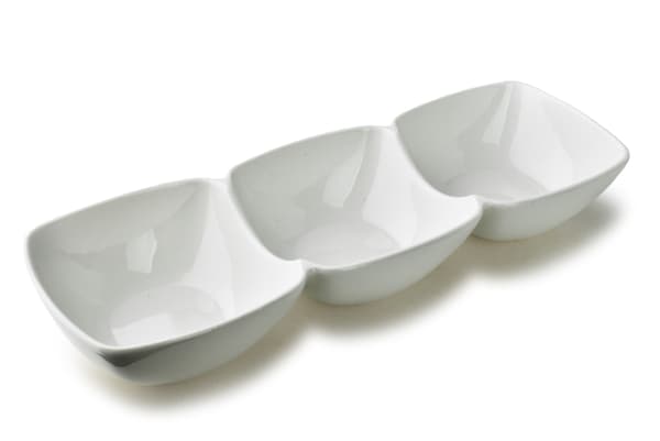 Porslinsfat Basic Tredelat 32,5x11x5 Vit 1 St