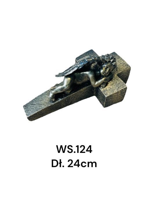 Gipsfigur Mondex Sovende engel, korsform 22,5x13x10,5 cm Grå 1 stk