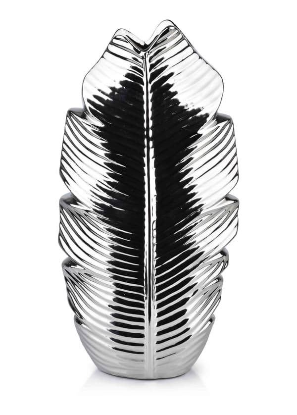 Keramikvas MONDEX LEAF SILVER 7,5x17x35 cm Silver 1 st