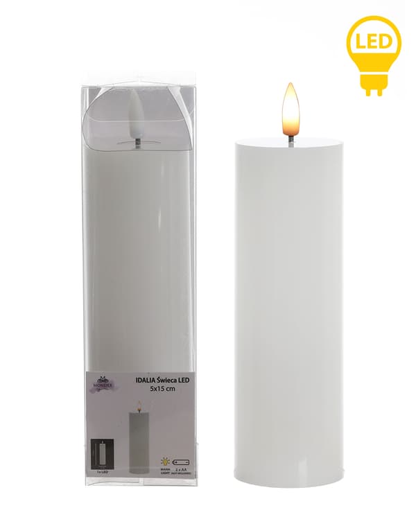 LED bloklys IDALIA 5x5x18 cm 1 stk