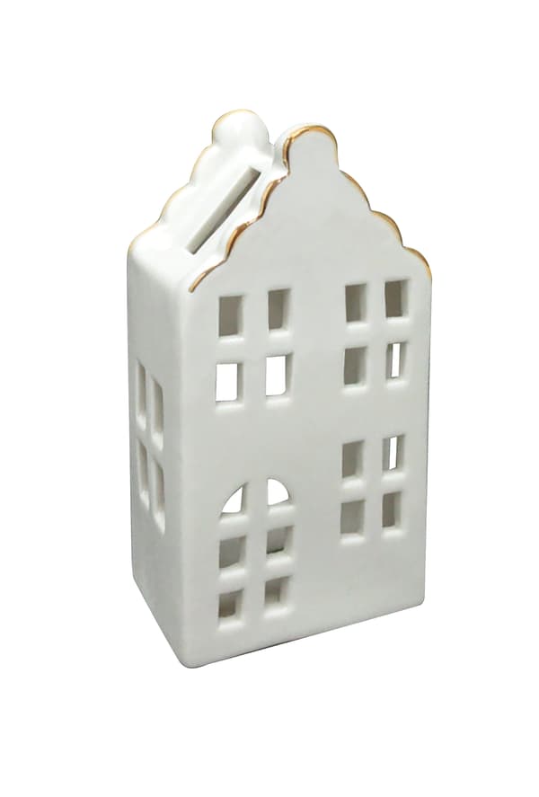 Keramisk Lykta Hytte Domek 7x5x13,8 Vit 1pc
