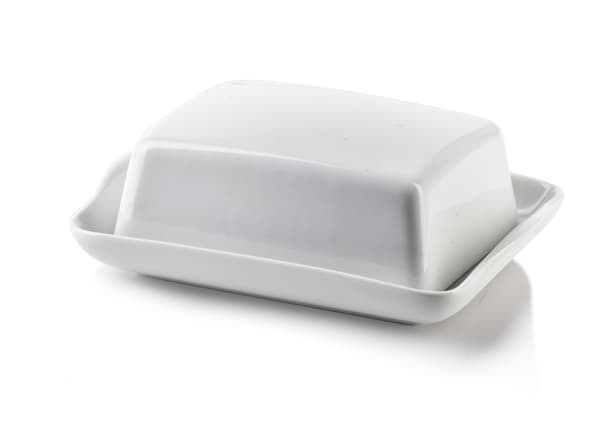 Porcelæn Smørskål Basic 16,5x12x5,5 Hvid 1pc