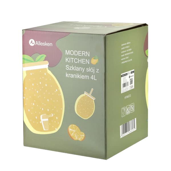 Glasdispenser Modern Kitchen Citron 4L gul 1 stk