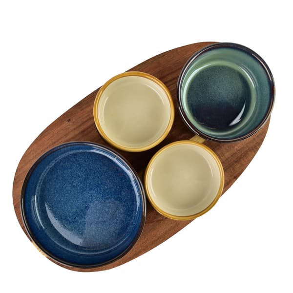 Serveringsbräda i Akaciaträ Allesken Modern Kitchen 28x16 cm Granitgrå 1 Set