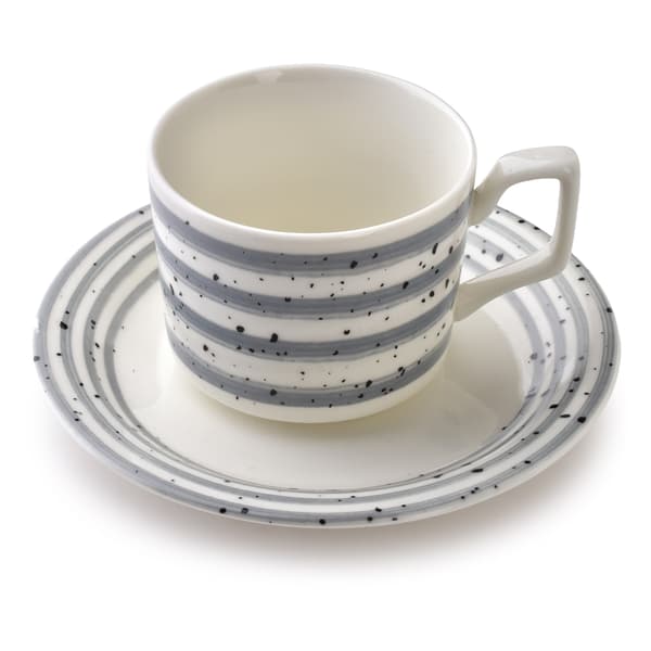 Porcelænskopper Med Underkop Affekdesign JOY 8x7x6,5cm Grå 6pc
