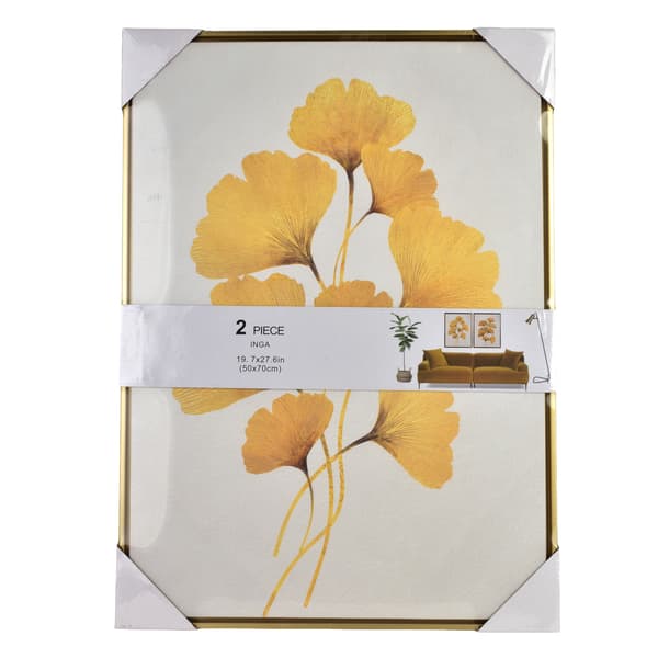 Billedsæt INGA Ginkgo 50x70 guld 2 stk