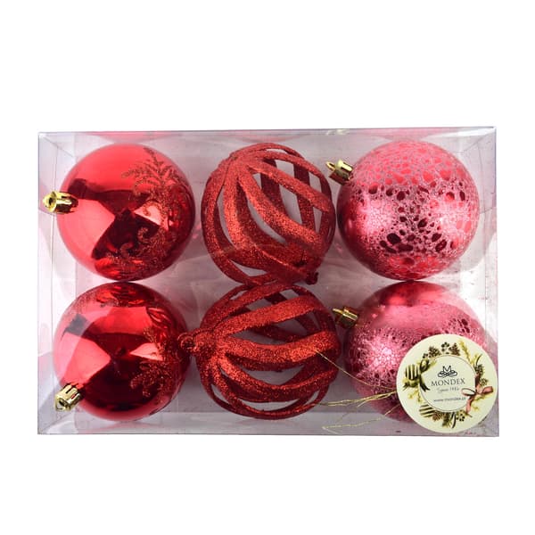 Julekuglesæt Santa Lila 8cm 6stk