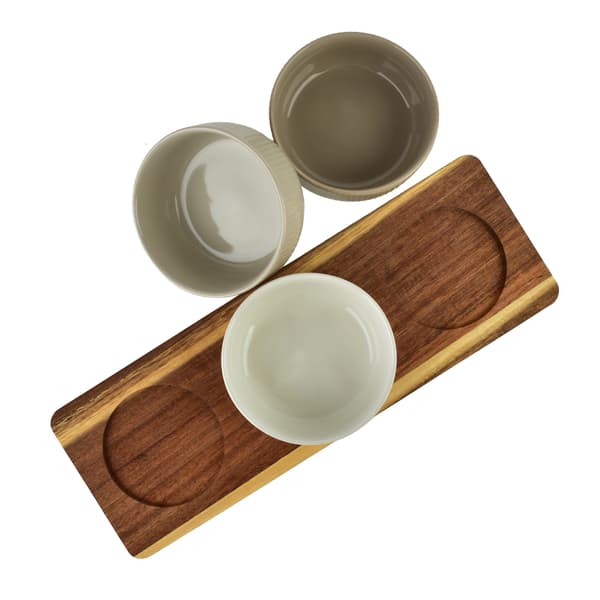 Serveringsbräda i Akaciaträ Allesken Modern Kitchen 32x11x1,2cm Beige 1 set