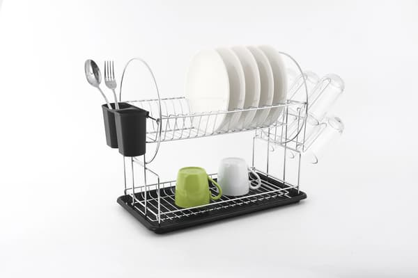 Metall Diskställ Basic Kitchen Ociekacz 51x23,5x36,5 cm Krom Svart 1pc