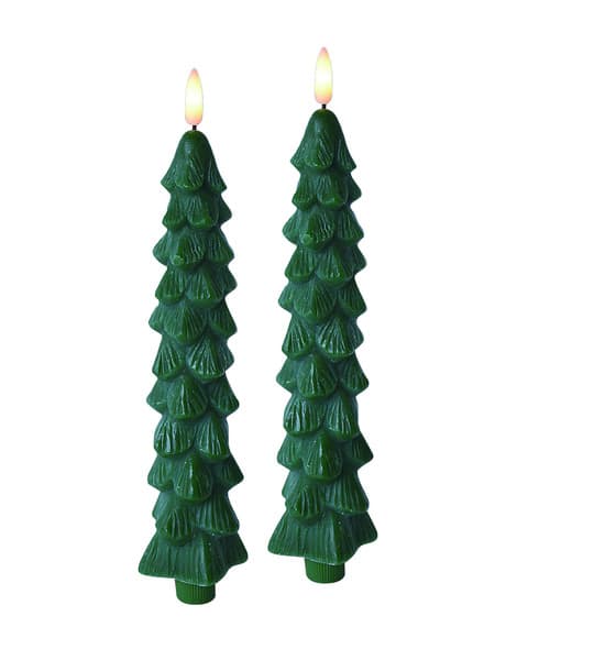 LED stearinlys NIKOLAO 5x26cm grøn 2stk
