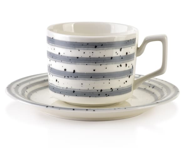 Porcelænskopper Med Underkop Affekdesign JOY 8x7x6,5cm Grå 6pc
