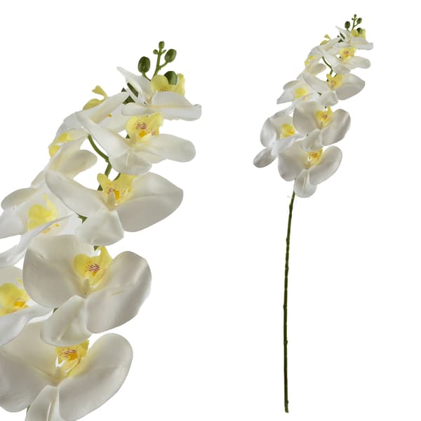 Kunstig orkidégren Viridis 90 cm hvid 1 stk
