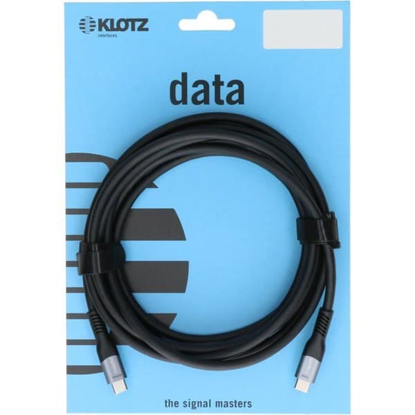 Klotz USB 3.2 USB-C svart, längd 1 m Digital kabel