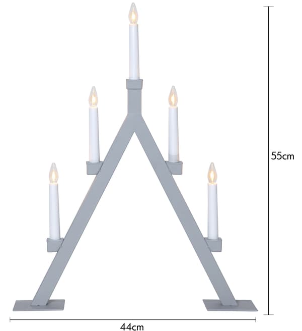 Ljusstake Oliver Grå 55 cm