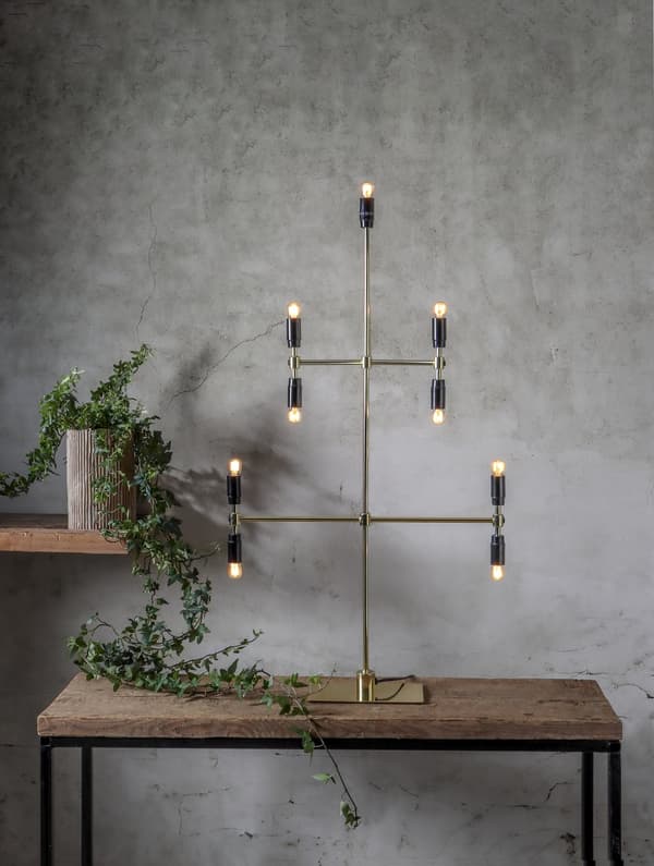 Ljusstake Twice Mässing - 9 Ljus - H 91 cm