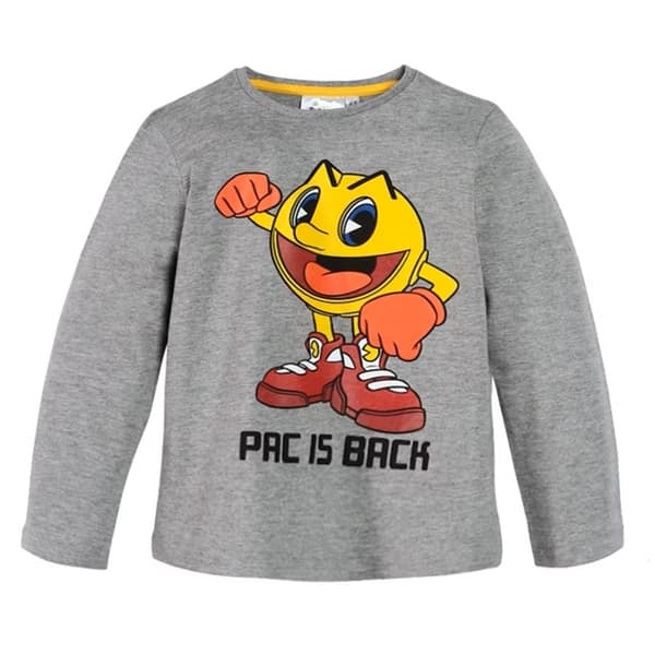 T-shirt Grå, långärmad - Pac-Man