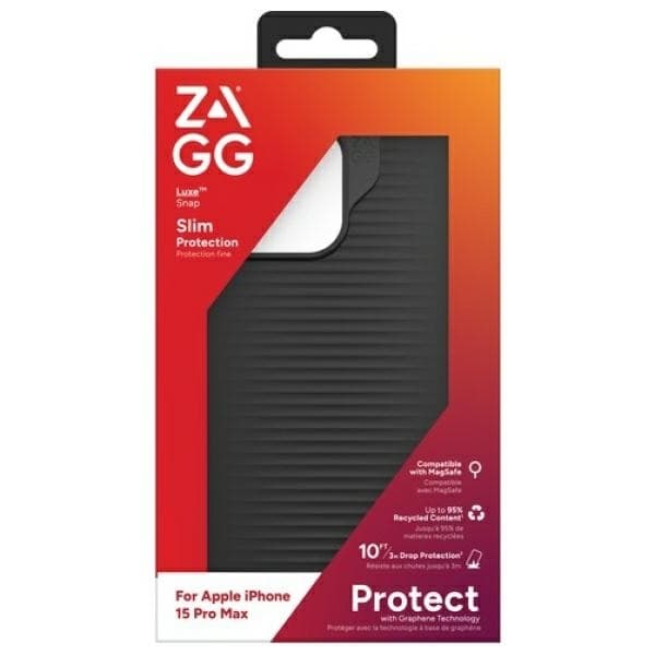 ZAGG Telefontaske til iPhone 15 Pro Max MagSafe Luxe Snap - Sort