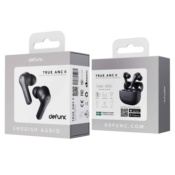 Defunc TRUE ANC II TWS Plugin In-Ear BT Høretelefon Sort