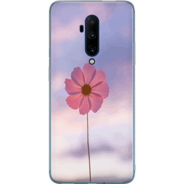 Taske til OnePlus 7T Pro med lyserød blomst