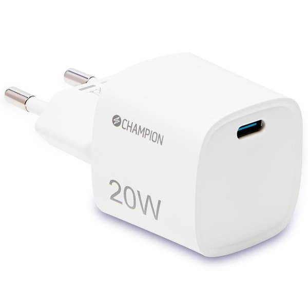 Champion Vægoplader USB-C 20W - Hvid