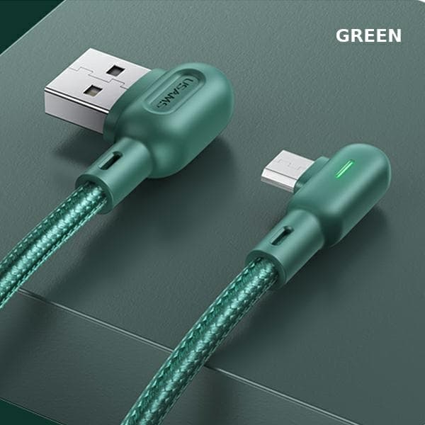 USAMS Kulmakaapeli U57 microUSB 1.2m vihreä SJ458USB02