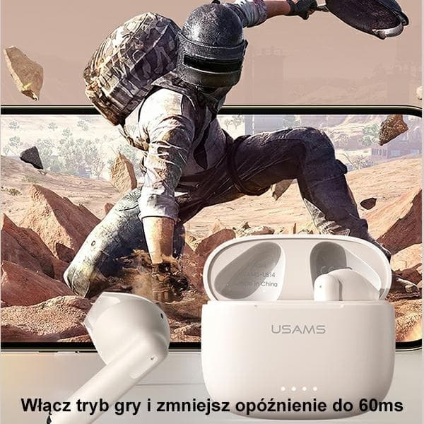 USAMS US14-serie Bluetooth Hörlurar 5.3 TWS - Blå