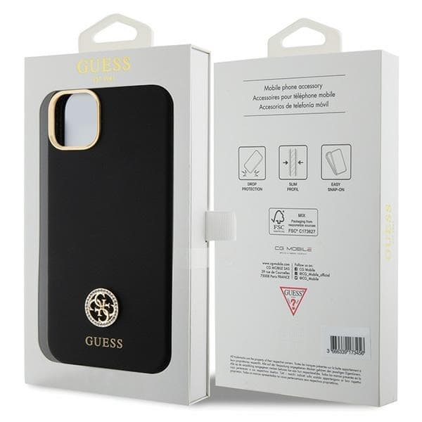 Guess-puhelinkotelo iPhone 14 Plus/15 Plus MagSafe silikoni strassi 4G